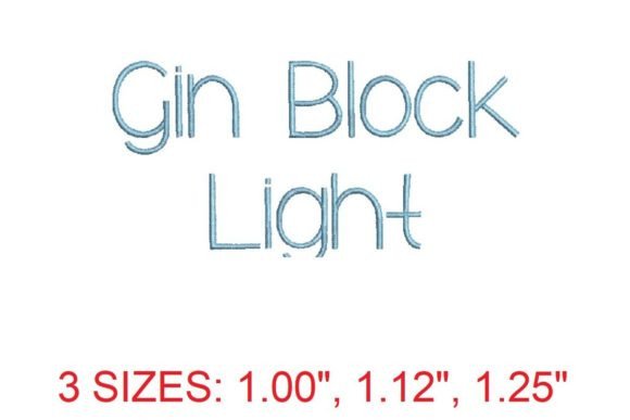 Gin Block Light Embroidery Font Review